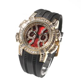 Montre en diamant pour hommes montre-bracelet glacée de haute qualité mode montres à Quartz de luxe montres-bracelets étanches pour hommes montre-bracelet