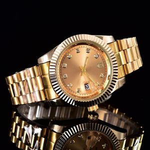 Heren Diamond Watches Luxe Wist Fashion Black Dial met Kalender Bracklet Folding Clasp Master Male 40mm Giftluxury Men Watches Women 194s