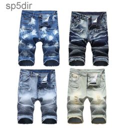 Hommes en détresse en détresse jeans courte design mode de mode décontracté longueur de genou skinny silm short hip hop denim streetwear ej2o xl21 5m1j