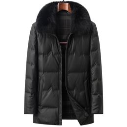 Mens Down Parkas BATMO arrivée top qualité 90% duvet de canard blanc vestes en cuir hommes mâle hiver parkas manteau SS2253 230923