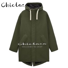 Hommes vers le bas Parkas CHICLAZA hiver hommes à capuche manches longues Parka manteau décontracté solide veste chaude hauts mâle 220902