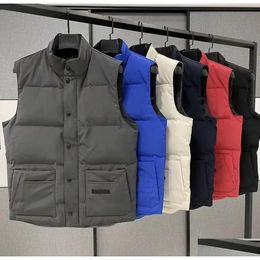 Heren donsparka's Designer Gillets Winter Warm Luxe Body Warmer Ruff Heren Vest Ganzenjas Buitenkant Unisex Maat Drop Del Dhakk