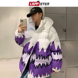 Mens Down Parkas LAPPSTER Hombres Harajuku Oversized Vintage Puffer Jacket Streetwear Invierno Con capucha Hombre Y2k Casual Warm Bubble Coat 221129