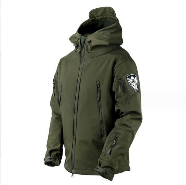 Hommes Down Parkas Lurker Shark Soft Shell Militaire Veste Tactique Hommes Imperméable Chaud Coupe-Vent Manteau Camouflage À Capuchon Us Army Tissu Otwsv