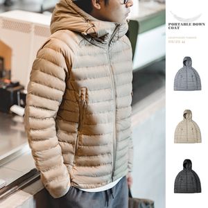 Heren donsparka's Maden Lichtgewicht eenddonsjack met capuchon Basic winterjas voor heren Stedelijke streetwear Dikke warme buitenwindproof8107827