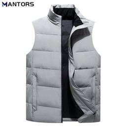 Heren Down Parkas Mantors Winter jas Vest Solid kleur Witte eend vulling warm casual vest mode mouwloze 220928
