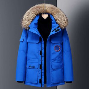 Mens Down Parkas Hommes et femmes avec une veste à capuche Cauplla Goasie Down Facke