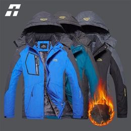 Mens Down Parkas Mens Winter Jacket Thicken Fleece Outdoor impermeable Parkas Mens Coat Casual Sports Ski Senderismo Ropa Warm Jacket Men 221010