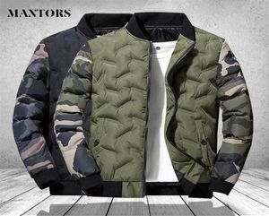 Hommes vers le bas Parkas hommes vestes et manteaux d'hiver vêtements d'extérieur Camouflage Bomber veste hommes coupe-vent épais chaud mâle Parkas2621380