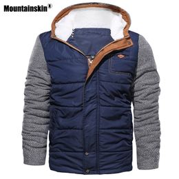 Heren Down Parka Mountainskin Winter Warme Dikke Fleece Katoenen Jas Slanke Mannelijke Jassen Kapmantels Merk Kleding SA644 230923