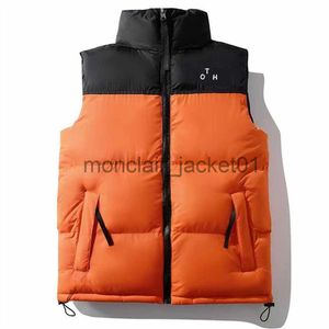 Heren donsparka's NF designer herenvesten puffer vest gilet buiten warm mouwloos warmhouden jas opstaande kraag mouwloze rits letterborduurwerk heren rood b