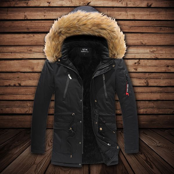 Veste Parka Parka pour hommes avec capuche épaissie vestes d'extérieur doublées de fourrure manteaux à capuche chauds hiver et manteaux militaires 221128