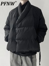 Heren Down Parkas PFNW Winter Autumn Silhouet Short Fashion Coat Losse Japanse retro originele Dark Style Niche Design Peded 12A5903 221207