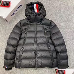 Masculina Down Parkas Ski Jacket for Men Black Invierno Diseñador con capucha de bolsillo cálido Parka Parka de dos vías A1HI Drop de entrega de prendas de entrega DH75R