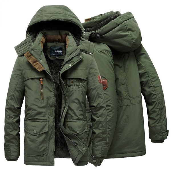 Parkas pour hommes TELLHIGH Parka d'hiver pour hommes veste plus velours à capuche coupe-vent manteaux vestes chaudes décontractées manteau chapeau détachable 230923