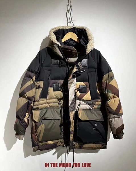 Veste de camouflage en duvet d'oie blanche pour hommes