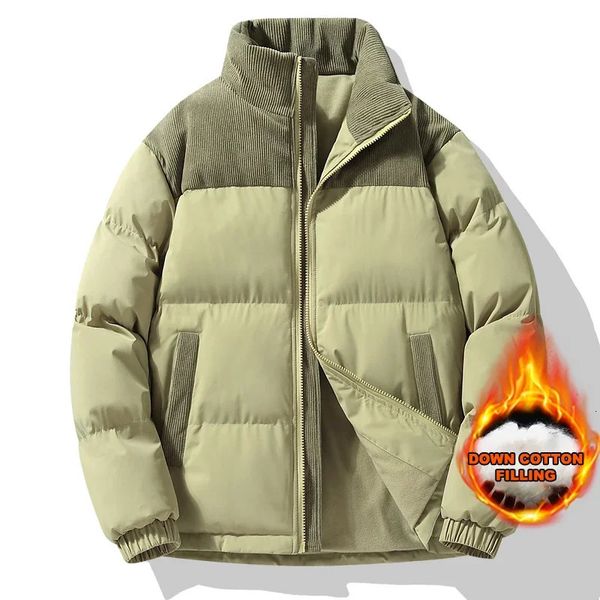 Hommes vers le bas Parkas hiver coton veste hommes mode sport décontracté chaud coloré velours côtelé Couple vestes 231129