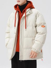 Herren Daunenparkas Winterjacke verdicken Baumwolle Polsterung koreanische Mode mit Kapuze Windjacke warm Mann Mantel Plus Größe 8XL 231110