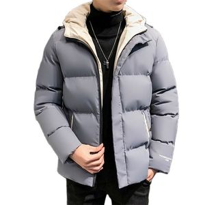 Heren Down Parkas Winter Jackets voor mannen Harajuku Hooded Parkas Casual Solid Fluffy Heavy Jackets Fashion Korean Streetwear Dikke Warme Coats Man 220902