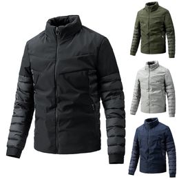 Hommes vers le bas Parkas vestes d'hiver hommes Parkas épais chaud coupe-vent manteau hommes solide col montant Parkas vêtements d'extérieur automne décontracté Parka hommes vestes 220902