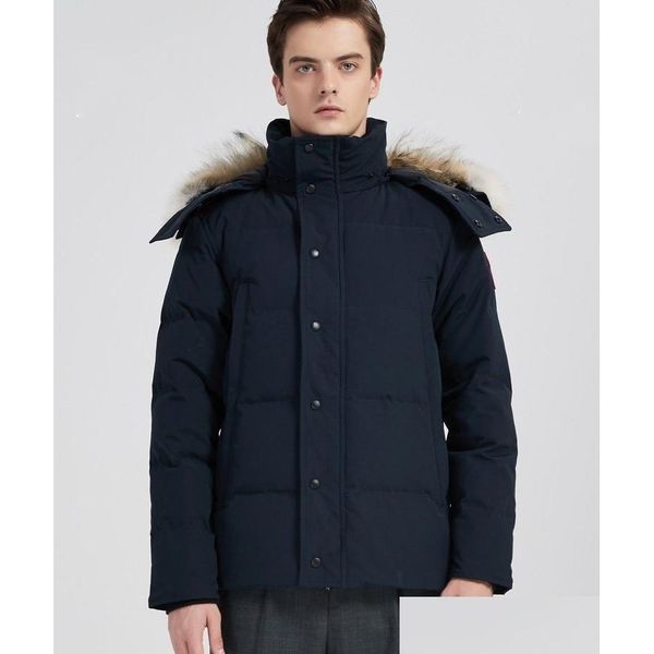 Mens Down Parkas Winter Jackets Wyndham Red Label Papled Fur Collar Awesk Downs espesas de salida de la salida del deporte al aire libre COMINED C DHRL5