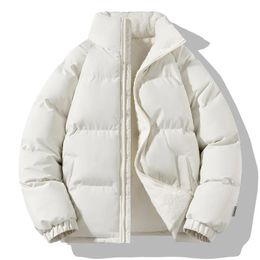 Parka d'hiver épaisse et chaude pour hommes, manteau avec doublure en laine, couleur unie, col montant, veste en coton, taille 4XL, 231206