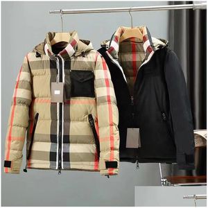 Heren Down Parkas Winter Vest Vintage Check Nylon Waistcoat Bodywarmer Waistcoats Classic Stripe Mans Jacket Puffer Outdoor Warme Sleeve Dhlmg