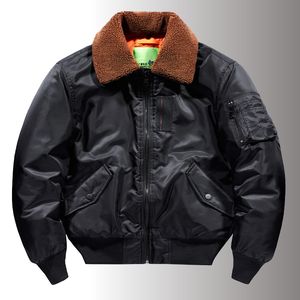 Heren donsparka's Winter Vintage Air Force Pilot Jacket Mannelijke M1Bomber Flight Us Uitloper Jassen Militaire Hip Hop Tactische Leger Bontkraag 230922