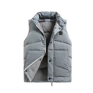 Heren Down Vest Dames Vesten Compass Badge Real Down Metal Feeling Nylon Zip Up Herfst Winter Outderwar