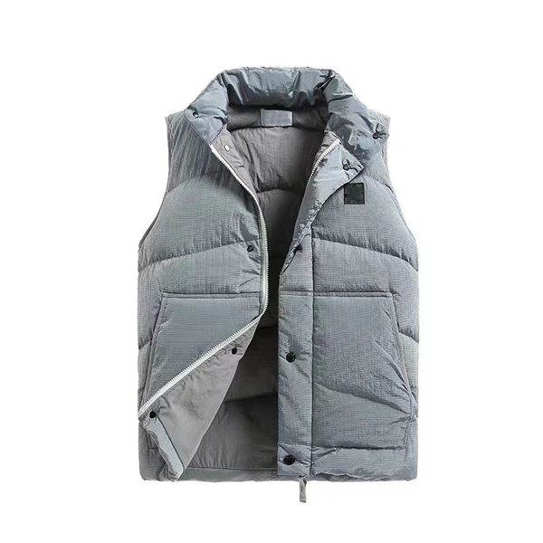 Gilet en duvet pour hommes et femmes, Badge boussole, sensation de métal véritable, fermeture éclair en Nylon, vêtements d'extérieur d'automne et d'hiver