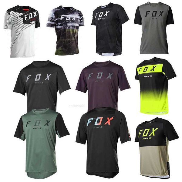 Camisetas de descenso para hombre, Camiseta BAT FOX MTB, camisetas para bicicleta de montaña, camiseta para motocicleta todoterreno DH, camiseta de carreras para bicicleta todoterreno