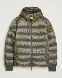 Mens Downs Winter White Duck Down Hooded Shine Green Down Jacket Paraj