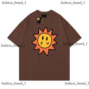 Mens Drawdrew Tshirts Men Designer Smiley Sun Playing Draw Shirt Cards Tee Prince Graphic Drew Tendance d'été Shirts décontractés à manches courtes C175