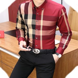 Vêtements pour hommes Designer Designer Casual Slim Fit à manches longues Business Business Male Print Automne Shirts en coton formels Men Brand # 02302K