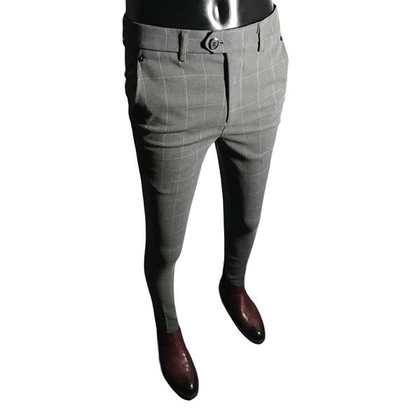 Pantalones de vestimenta para hombres Men Color sólido Fit Slim Male Outdoor al aire libre Social Negocio Casual Skinny Traal Tamaño asiático 28-34
