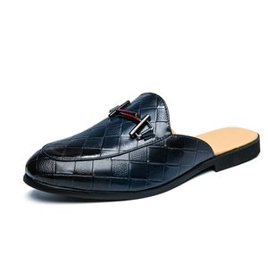 Heren jurk schoenen lederen weefsel oxford voor mannen loafers italy zwart blauw derby formele halve bruiloft schoen plus size 38-46