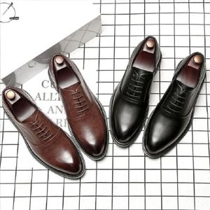 Mens Dress Shoes Oxfords Business Office Pointed Black Brown Lace-Up Heren Formele trouwschoenen