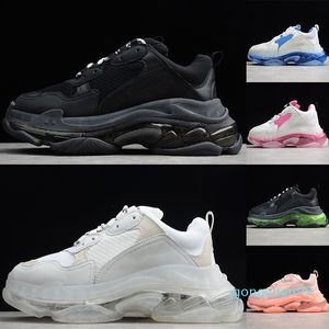 Heren jurk schoenen triple s 17FW Crystal Bottom Paris Sneakers Black Cream Red Dad Trainers Platform Damesmode Casual Retrodesigners