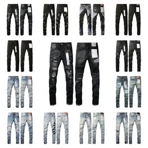 Designer Mens violet jeans DSQUARE Jeans ksubi jeans Hommes D2 Jean vrai jeans Street Trend Zipper Chaîne Décoration Ripped Rips Stretch Denim jeans