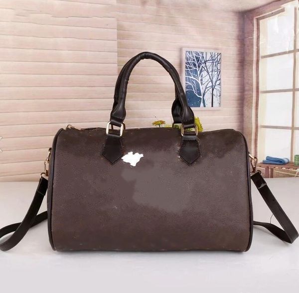 Bolsos de lona para hombre, bolso de viaje para mujer, equipaje de mano de alta capacidad, bolsos de cuero de pu, bolsos cruzados grandes, cremallera suave sintética, tamaño: 33x18x20cm, multifunción