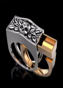 Mens Fashion Accessoire 925 Silver Skull Ring Coully Casket Compartiment Memorial Anniversary Gift Skelet Rings Size2567515