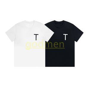 Hommes Mode Noir Blanc T-shirt Designer Hommes Col Rond À Manches Courtes T-shirts Femmes Lettre Imprimer Tops Taille XS-L
