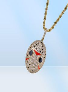 Mens Fashion Designer Gouden Masker Hanger Kettingen Hip Hop Sieraden Iced Out Zirkoon Punk Mannen Ketting Necklace213U5494585