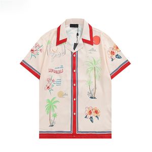 Moda para hombre Flor Estampado de tigre Camisas Casual Botón abajo Manga corta Camisa hawaiana Trajes Verano Playa Diseñador Camisas de vestir M-3XL qqw1