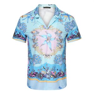 Mens Fashion Flower Tiger Print Shirts Casual Button Down Hawaiian Shirt met korte mouwen Suits Summer Beach Designer Dress Shirts M-3XL qqw3