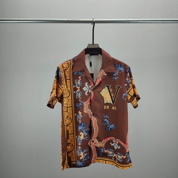 Hommes Mode Fleur Tigre Imprimer Chemises Casual Boutonné À Manches Courtes Chemise Hawaïenne Costumes D'été Plage Designer Robe Chemises As25