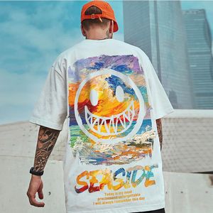 T-shirts Hip Hop Fashion Mens T-shirts Summer Summer Short T-shirts Men de style décontracté avec Smile Printing Tops en gros