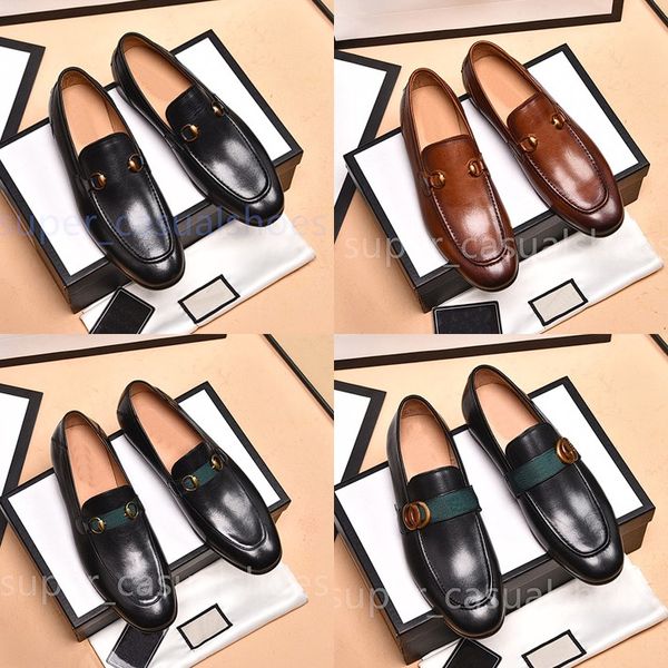 Hommes Mode Mocassins Designers Chaussures Classique En Cuir Véritable Bureau D'affaires Travail Robe Formelle Marque Fête De Mariage Chaussures Plates Taille 38-45