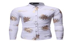 Heren Fashion Paisley Drail Shirts Camisas Hombre 2020 Brand Wit Slim Fit Lange Mouw Shirt Men Business Casual Social Shirt2658898