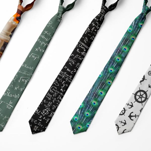 Cravate à carreaux pour hommes, 8cm, nouveauté créative noire, cravate imprimée en 3d, accessoires de fête de mariage amusants